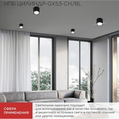 Светильник накладной IN HOME НПБ GX53 24 Вт черный IP20 (4690612046570) - фото 3