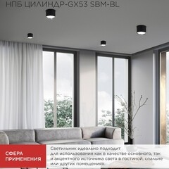 Светильник накладной IN HOME НПБ GX53 24 Вт черный IP20 (4690612056401) - фото 2
