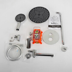 Душевая система BelBagno Marino встраиваемая с верхним душем с лейкой с изливом хром (MARINO-VDSET-CRM) - фото 2