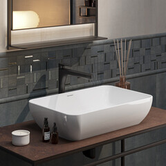 Раковина Kerama Marazzi Plaza 55 см накладная белая (PLR.wb.55) - фото 7