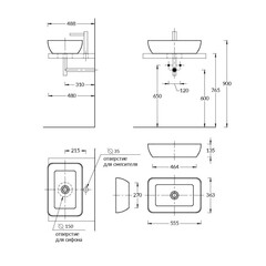 Раковина Kerama Marazzi Plaza 55 см накладная белая (PLR.wb.55) - фото 2