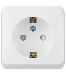 Изображение товара Розетка Systeme Electric Этюд накладная белая со шторками (РA16-004B)