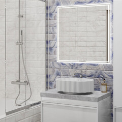 Зеркало с подсветкой квадратное 80х80 см с сенсорным включением Kerama Marazzi MiO (MIO.mi.80\WHT) - фото 6