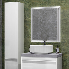 Зеркало с подсветкой прямоугольное 70х80 см с сенсорным включением Kerama Marazzi MiO (MIO.mi.70\WHT) - фото 6