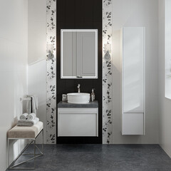 Зеркало с подсветкой прямоугольное 60х80 см с сенсорным включением Kerama Marazzi MiO (MIO.mi.60\WHT) - фото 4