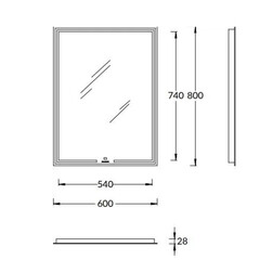 Зеркало с подсветкой прямоугольное 60х80 см с сенсорным включением Kerama Marazzi MiO (MIO.mi.60\WHT) - фото 2