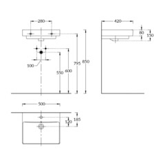 Раковина Kerama Marazzi Pro 50 см подвесная белая (PROR_wb_50/KMPRWb50GWh1) - фото 2