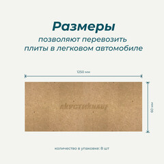 Панель звукоизоляционная АкустиKnauf МДВП 12х600х1250 мм (8 шт.) 6 кв.м - фото 10