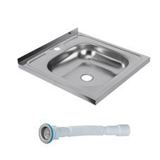 Мойка для кухни Ukinox Nord 50х50х13 см накладная с сифоном сталь (Nr 500х500 (0,4)/G106DIY)