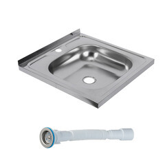 Мойка для кухни Ukinox Nord 50х50х13 см накладная с сифоном сталь (Nr 500х500 (0,4)/G106DIY)