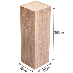 Колонна интерьерная сборная МДФ 2800х100х100 мм 0,28 кв.м дуб винтаж - фото 2