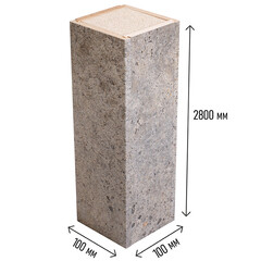 Колонна интерьерная сборная МДФ 2800х100х100 мм 0,28 кв.м бетон - фото 2