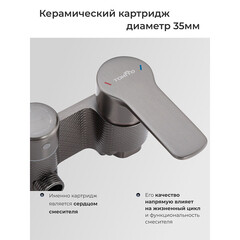 Душевая система Tokito Rain с верхним душем с лейкой с изливом сталь (TOK-RAI-1022GM) - фото 4