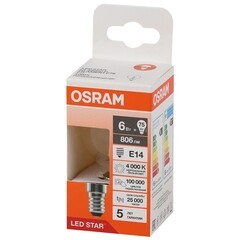 Лампа светодиодная филаментная Osram LED Star E14 4000К 6 Вт 806 Лм 220-240 В шар прозрачная - фото 2