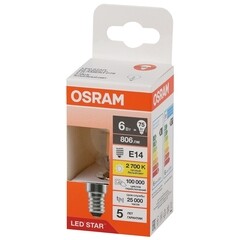 Лампа светодиодная филаментная Osram LED Star E14 2700К 6 Вт 806 Лм 220-240 В шар прозрачная - фото 3
