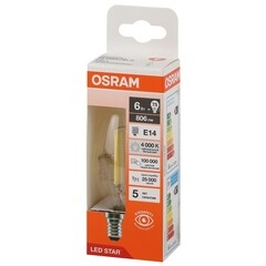 Лампа светодиодная филаментная Osram LED Star E14 4000К 6 Вт 806 Лм 220-240 В свеча на ветру прозрачная - фото 3