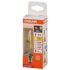 Лампа светодиодная филаментная Osram LED Star E14 2700К 6 Вт 806 Лм 220-240 В свеча на ветру прозрачная - фото 3
