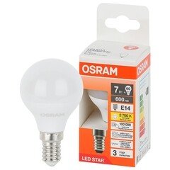 Лампа светодиодная Osram LED Star E14 2700К 7 Вт 600 Лм 170-250 В шар матовая - фото 2