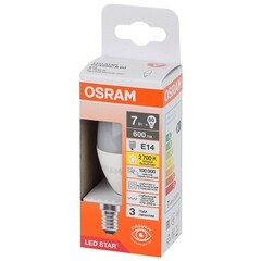 Лампа светодиодная Osram LED Star E14 2700К 7 Вт 600 Лм 170-250 В свеча матовая - фото 2
