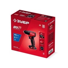 Дрель-шуруповерт аккумуляторная бесщеточная Зубр ДБ-45-22 20 В 2 Ач Li-Ion 2 АКБ и ЗУ - фото 2