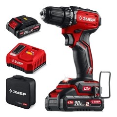 Дрель-шуруповерт аккумуляторная бесщеточная Зубр ДБ-45-22 20 В 2 Ач Li-Ion 2 АКБ и ЗУ - фото 3