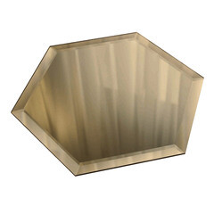 Плитка зеркальная шестигранная 20х17 см Дом стекольных технологий Соты бронзовая с фацетом