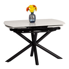 Изображение товара Стол кухонный раздвижной прямоугольный 1,2х0,8 м белый/черный Винстон (21856)