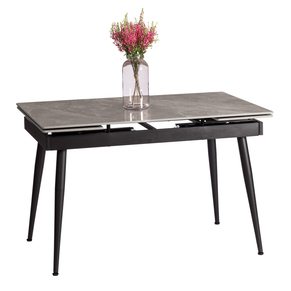 

Стол кухонный раздвижной прямоугольный 1,2х0,8 м серый/черный Лорд Грей (21859)