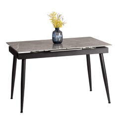 Изображение товара Стол кухонный раздвижной прямоугольный 1,2х0,8 м серый/черный Балморал (21861)