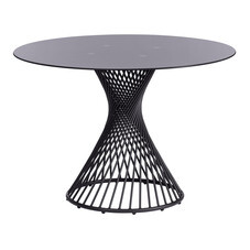 Стол кухонный круглый d1,1 м стеклянный черный Bertoia (20595)