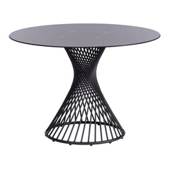 Изображение товара Стол кухонный круглый d1,1 м стеклянный черный Bertoia (20595)