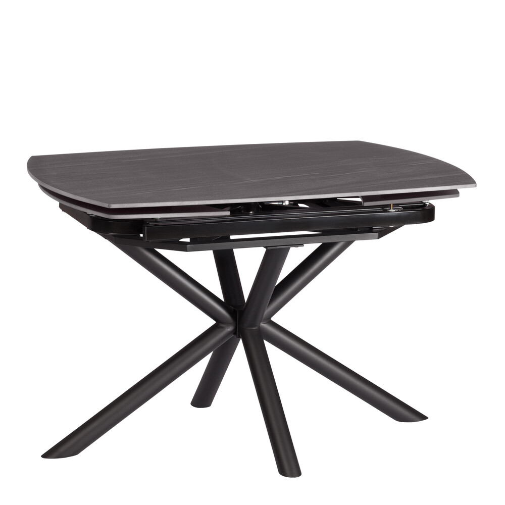 Изображение товара Кухонный раздвижной стол Винстон 1,2x0,8 м темно-серый с черными ножками