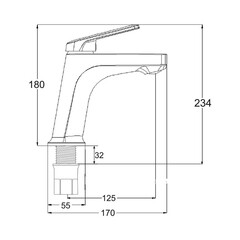 Смеситель для раковины РМС однорычажный хром (PL7CH-001F) - фото 2
