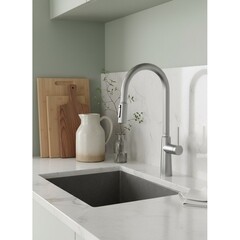 Смеситель для кухни ARGOtech Stick нержавеющая сталь с высоким изливом с вытяжной лейкой однорычажный (35-16/3V STICK) - фото 4