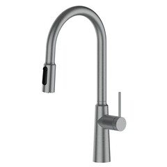 Смеситель для кухни ARGOtech Stick нержавеющая сталь с высоким изливом с вытяжной лейкой однорычажный (35-16/3V STICK) - фото 1