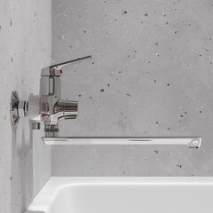 Смеситель для ванны РМС хром однорычажный с длинным изливом без лейки (PL7CH-006E) - фото 4