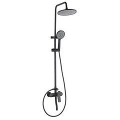 Душевая система РМС с верхним душем с лейкой с изливом черная (PL7BL-009DK)