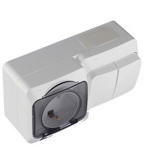 Блок выключатель и розетка Systeme Electric Этюд двухклавишный накладной белый (BPA16-242B) - фото 5