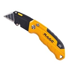 Нож строительный Rage 19 мм с трапециевидным лезвием алюминиевый корпус с винтовым фиксатором - фото 1