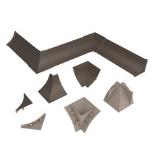 Комплект заглушек и уголков для плинтуса 56х30х7 мм дуб выбеленный Korner