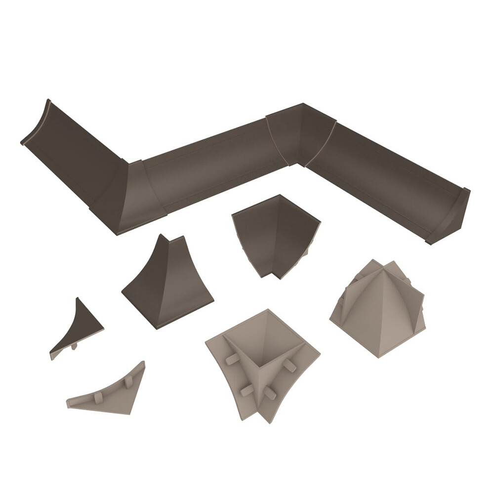 Комплект заглушек и уголков для плинтуса 56х30х7 мм дуб выбеленный Korner