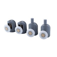 Комплект роликов для двери Iddis Optima Home d23 мм стекло 4 мм одинарные эксцентриковые серые