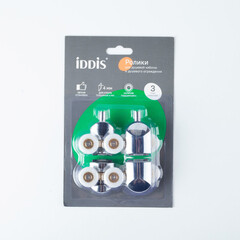 Комплект роликов для двери Iddis Optima Home d23 мм стекло 4 мм двойные эксцентриковые хром - фото 12