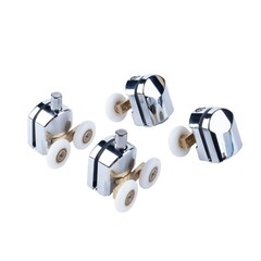 Комплект роликов для двери Iddis Optima Home d23 мм стекло 4 мм двойные эксцентриковые хром - фото 1