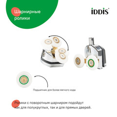 Комплект роликов для двери Iddis Optima Home d23 мм стекло 5-6 мм двойные эксцентриковые хром - фото 5