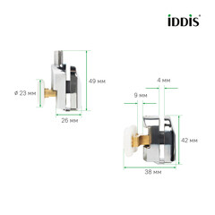 Комплект роликов для двери Iddis Optima Home d23 мм стекло 4 мм двойные/одинарные эксцентриковые хром - фото 6