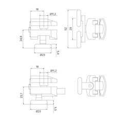 Комплект роликов для двери Iddis Optima Home d23 мм стекло 5-6 мм двойные/одинарные эксцентриковые хром - фото 2