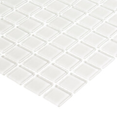 Мозаика Mir Mosaic Natural Color palette белая стеклянная 300х300х4 мм глянцевая - фото 4