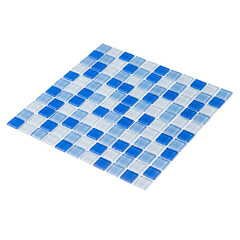 Мозаика Mir Mosaic Natural Color palette голубая стеклянная 300х300х4 мм глянцевая - фото 5