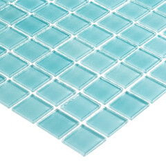 Мозаика Mir Mosaic Natural Color palette микс голубая стеклянная 300х300х4 мм глянцевая - фото 4